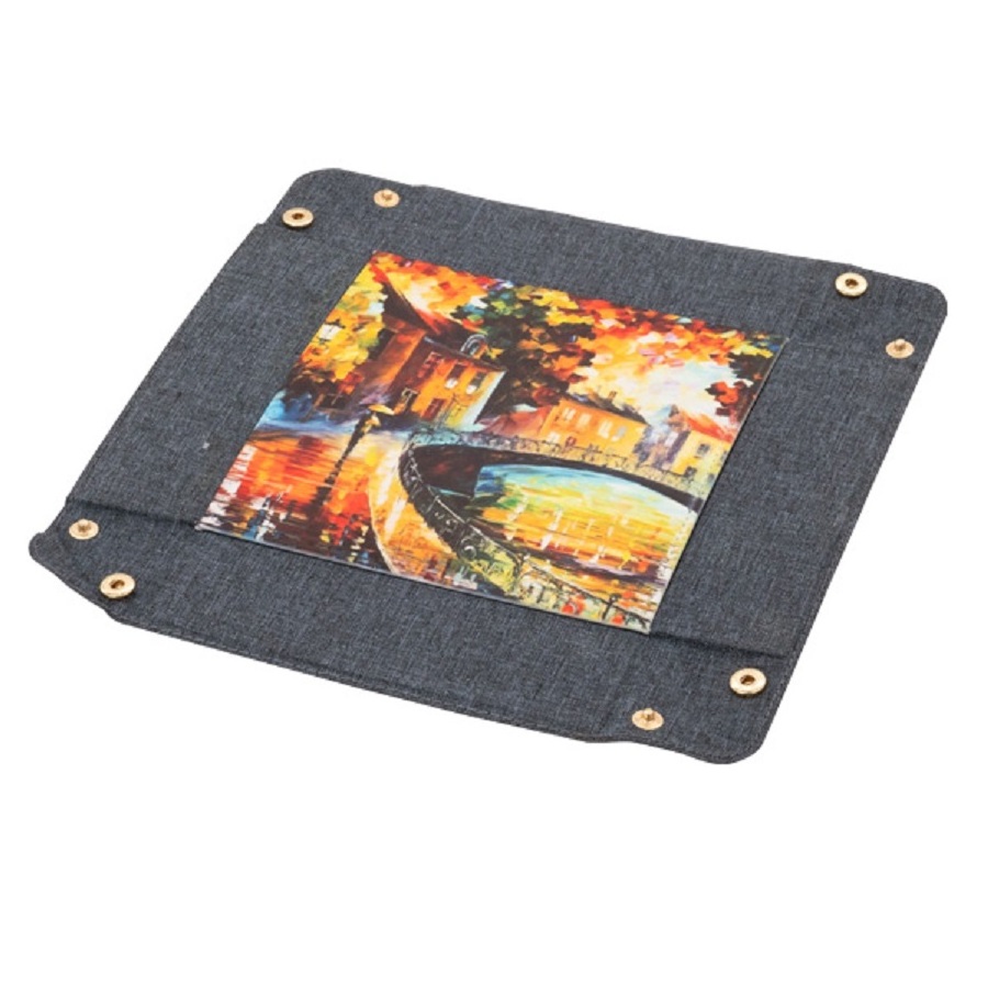 Wholesale Denim Dice Tray Sublimation Blanks Serving Tray