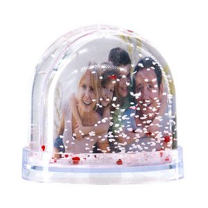 Custom Christmas Birthday Glitter Snow Globe Photo Frame