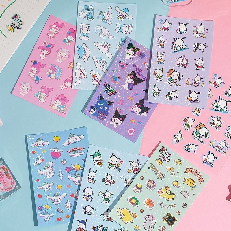 Waterproof Single Piece Kiss Cut Sticker Sheet Transparent Cute Design Kiss Cut Sticker Printing Factory