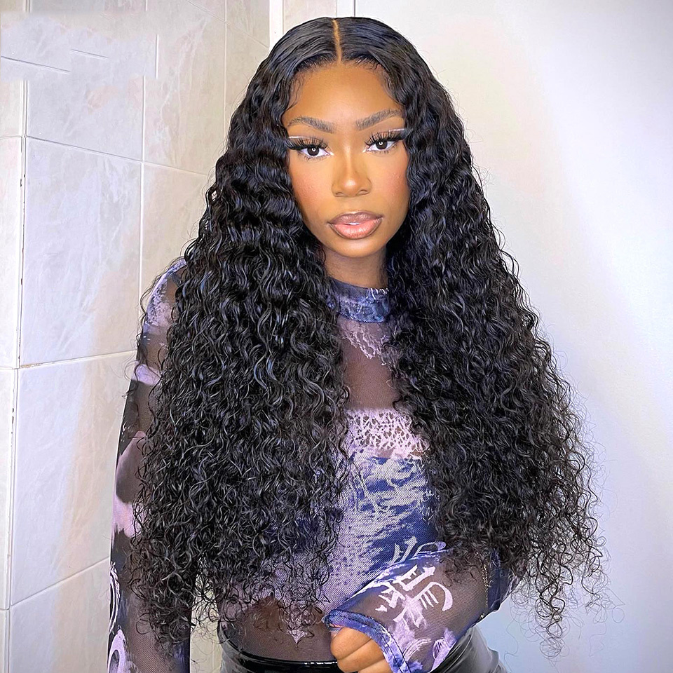 wholesale Natural hd deep wave raw brazilian human hair full lace front wig for black women Glueless virgin lace frontal wigs