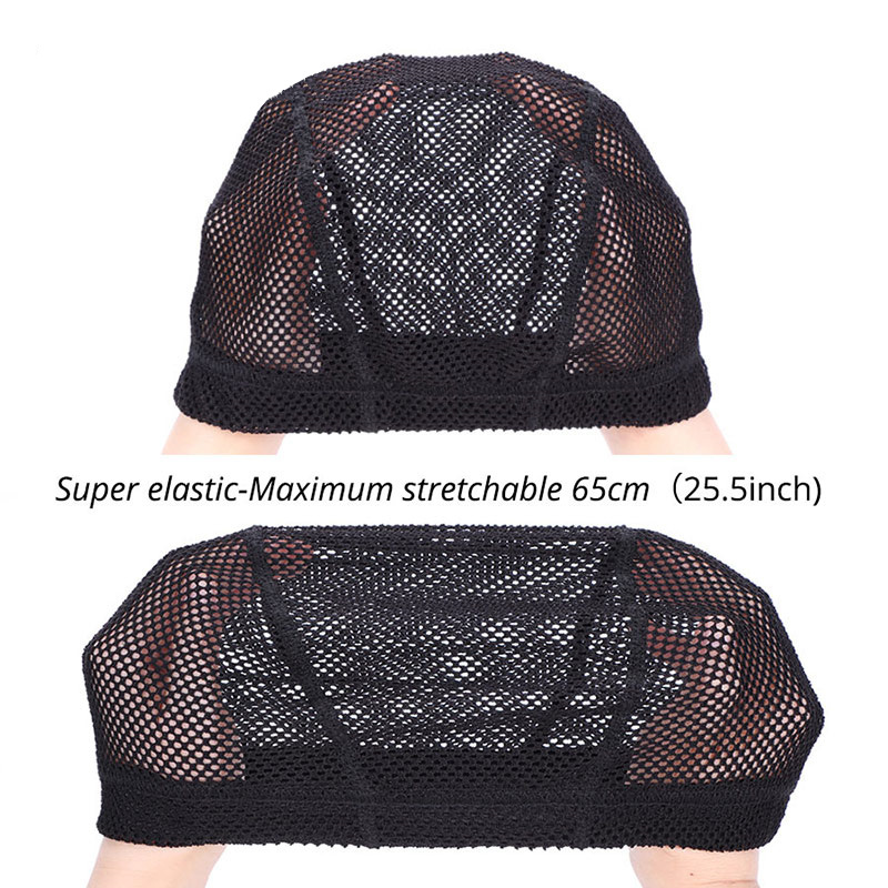 Wholesale Big Hole Mesh Dome Wig Cap Hair Nets Large Hole Black Dome Caps To Make Wigs With Elastic Band Wave Cap