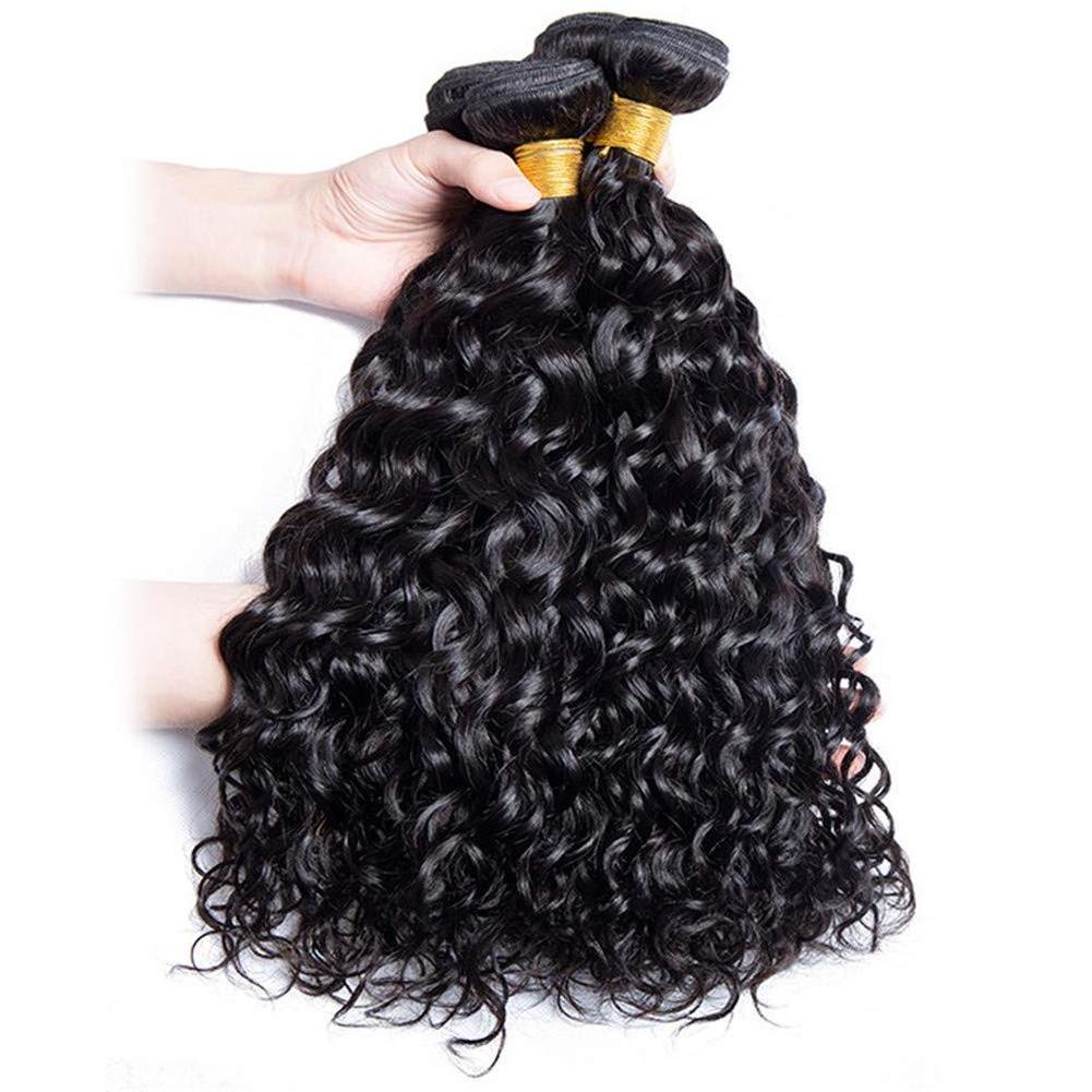 Water Wave Bundles  Brazilian Human Hair Ocean Wave Curly Hair Bundles with Lace Frontal Closure With Baby Hair