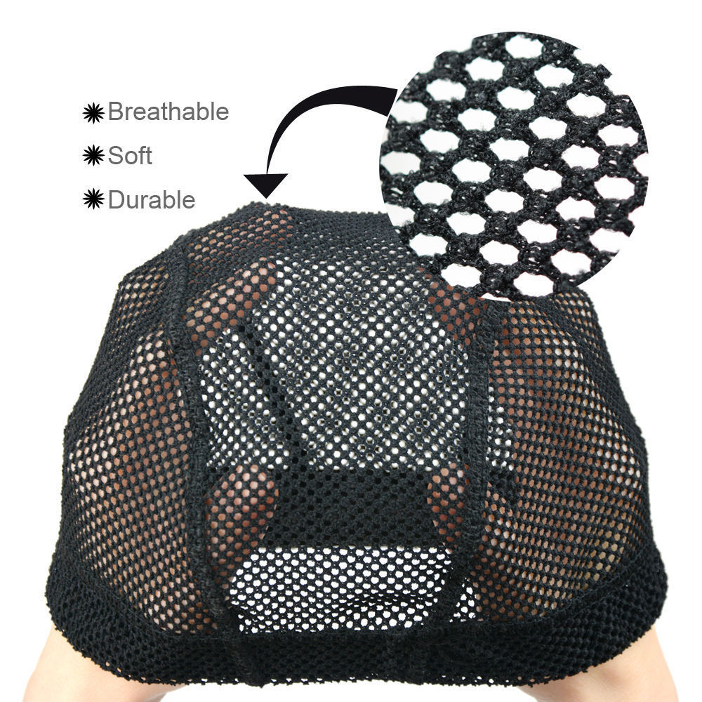 Wholesale Big Hole Mesh Dome Wig Cap Hair Nets Large Hole Black Dome Caps To Make Wigs With Elastic Band Wave Cap