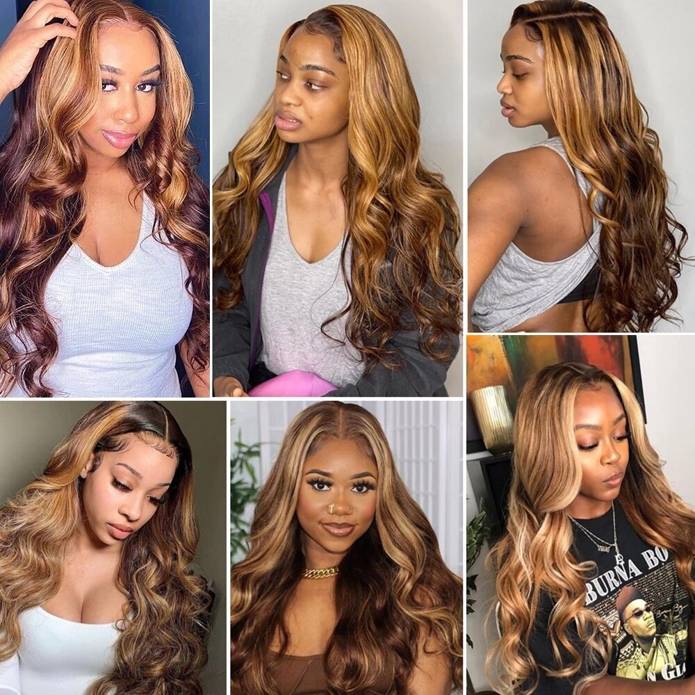 Highlight Hd Frontal Loose Wave Glueless Wig 30 40 inch Body Wave Lace Front Human Hair Wigs For Women