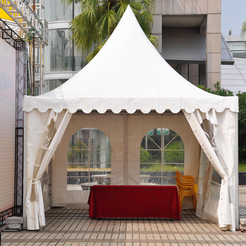 4x4m insulated event canopy canvas tent luxury PVC pagoda tent customized party tents with chairs and tables