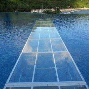 Clear Glass Stage Portable Dance Platform Transparent Acrylic Glass Stage for Swimming Pool