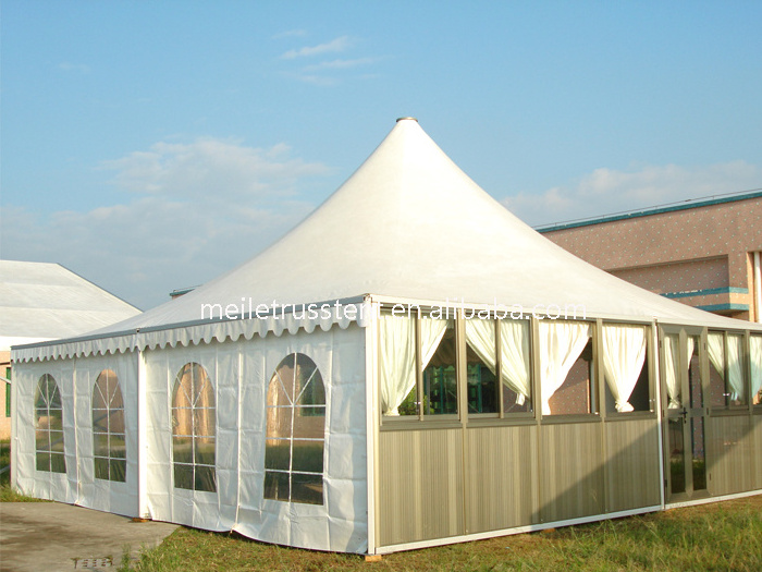 Large Luxury 8x8m Wedding Pagoda Tent Double Layer PVC & Polyester Fabric Aluminum Pole for Outdoor Events Parties & Gazebo