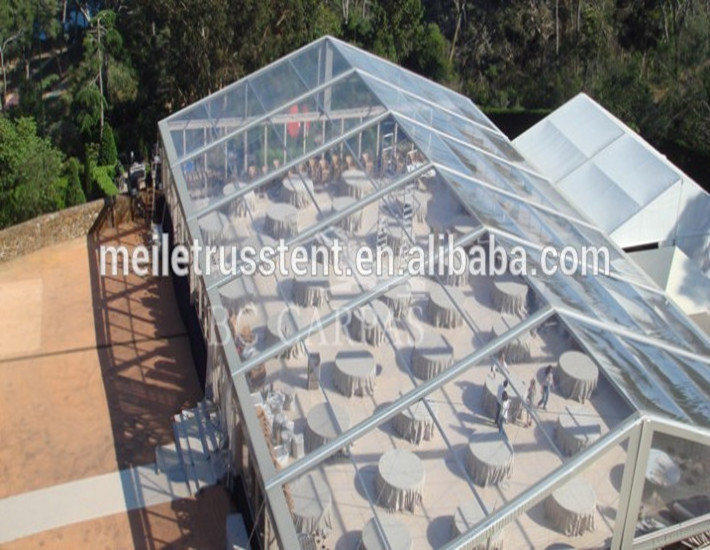 Clear Roof Top Aluminum Frame Commercial Trade Show Event Tent Luxury Transparent PVC Hotel Wedding Church Party Marquee