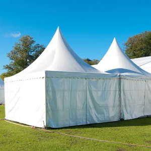 White PVC Fabric Event Wedding Party Marquee Waterproof Aluminium Exhibition Tents 4x4 5x5 6x6 Pagoda Trade Show Tent