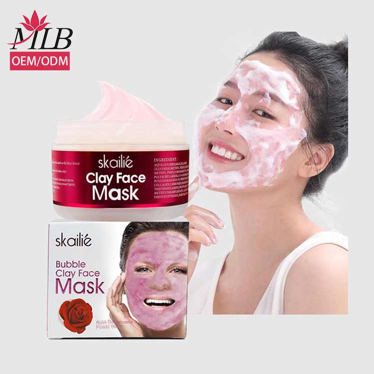 Private label pink clay mask private labelling wholesale deep cleansing green facial mud cleansing face clay mask