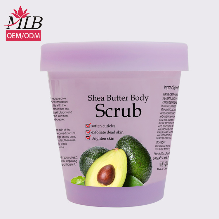 Wholesale spa scrubs exfoliating exfoliating scrubs pedicure body whipped shea butter skin care body scrub private label