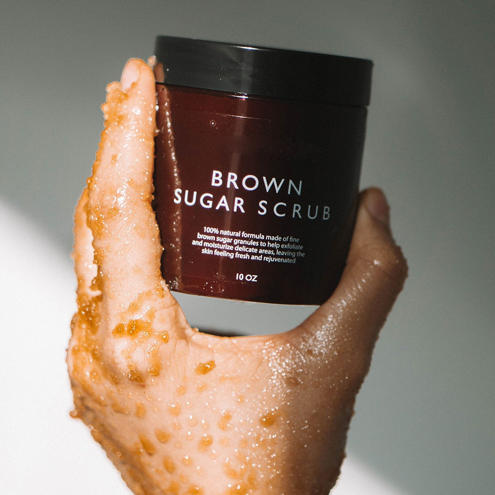 Brown Sugar Body Scrub Moisturizing and Exfoliating Body Face Hand Foot Scrub Fights Acne Fine Lines & Wrinkles For Women & Men