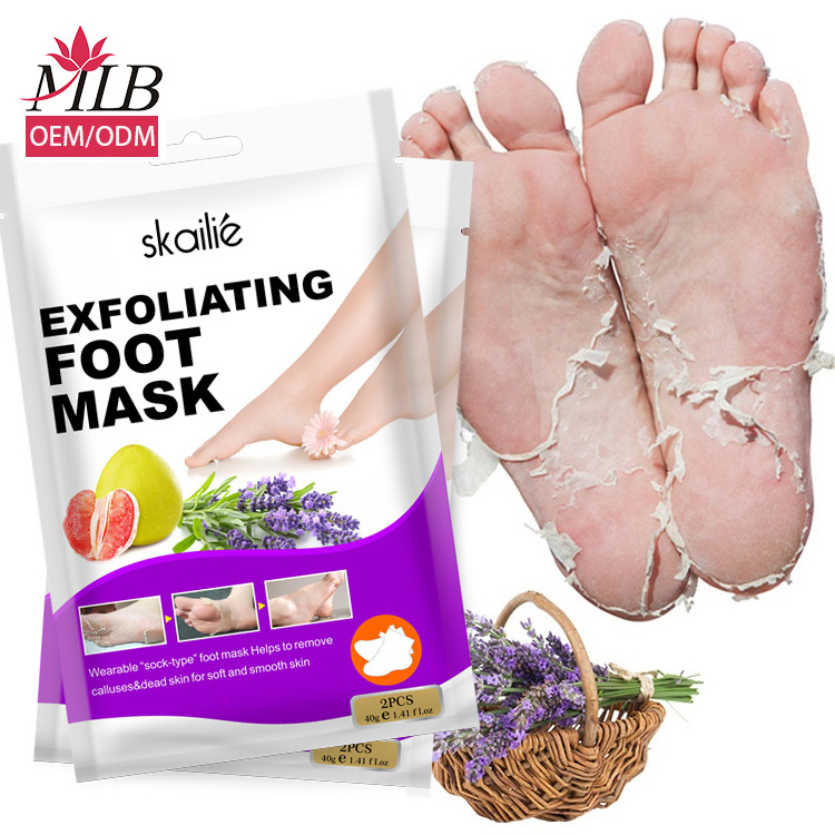 Wholesale hot sale foot peel mask exfoliating foot peal off mask custom feet socks foot peeling mask for baby soft feet