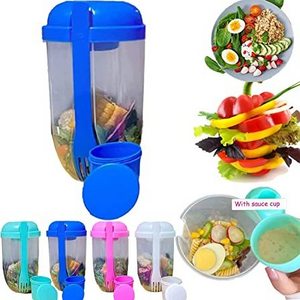 BPA-Free Disposable Salad Cup For Vegetable Fruit Plastic Salad Shaker Cup With Fork