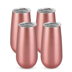 Wholesale 12 oz Double Wall Wide Mouth Travel Wine Cup 10oz Lowball Tumbler Drink Stainless Steel Stemless Wine Glass with Lid