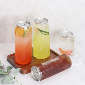 Hot Selling Plastic Soft Drink Beverage Can Clear Empty Bubble Tea Bear Soda Bottles With Easy Open Lids