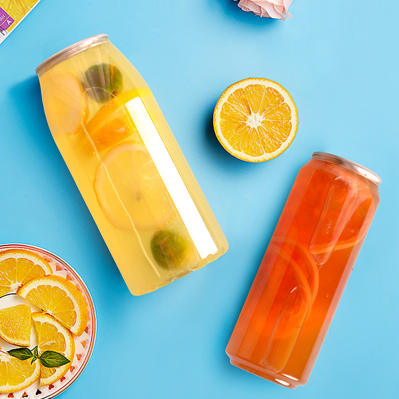 Hot Selling Plastic Soft Drink Beverage Can Clear Empty Bubble Tea Bear Soda Bottles With Easy Open Lids