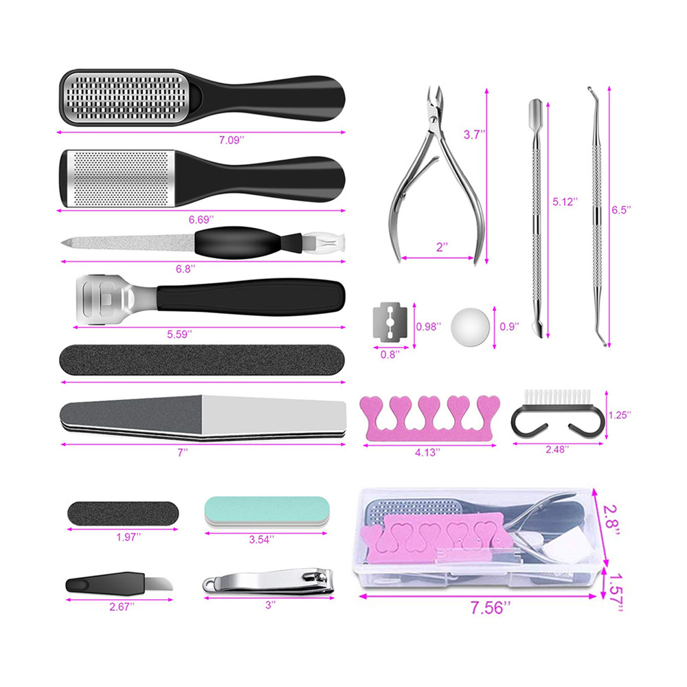 Foot care kit pedicure kit in a box set foot file callus remover nail clipper set