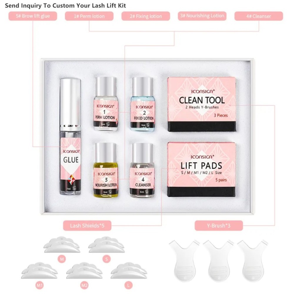 Iconsign eyelash lift kit eyelash perming kit set lash lift kit with logo