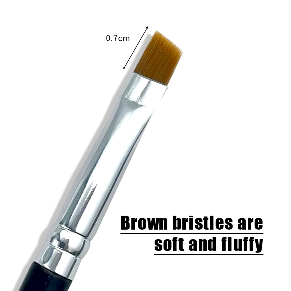 Ultra thin fine angle flat eyebrow tint brush 2 in 1thin eyebrow spoolie double ended angled brow brush custom logo