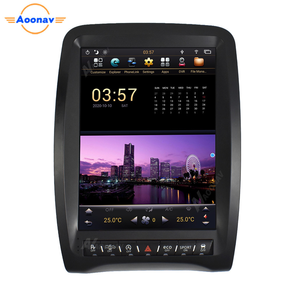 128G Android 9.0 Tesla Style Vertical Screen Car GPS Navigation For DODGE DURANGO 2009 2010-2020 Stereo Multimedia Player Radio