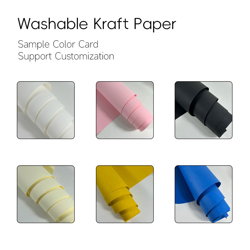 Washable Kraft  Paper 0.55mm Oekotex Certified Washable Jacron Paper Craft Fabric Faux Leather For Making Bag and DIY Bag