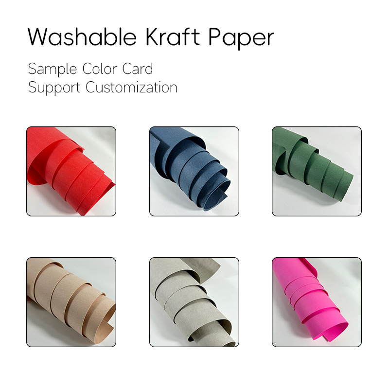 Washable Kraft  Paper 0.55mm Oekotex Certified Washable Jacron Paper Craft Fabric Faux Leather For Making Bag and DIY Bag