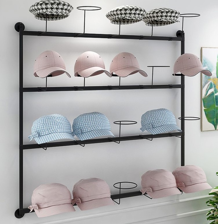 Baseball Cap Organizer Hanger Hooks Hat Holder for Metal Wall Mount Cap Rack