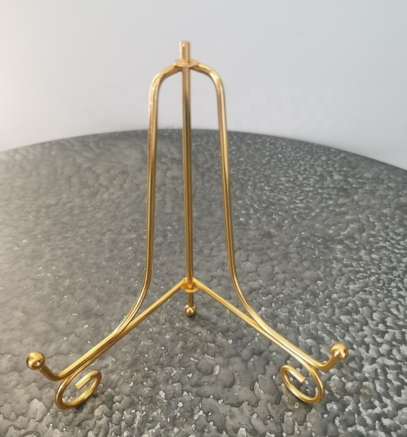 Metal Stands Plate Holder for Decoration Display Book Art Plates Gold Iron Easel Display Stand