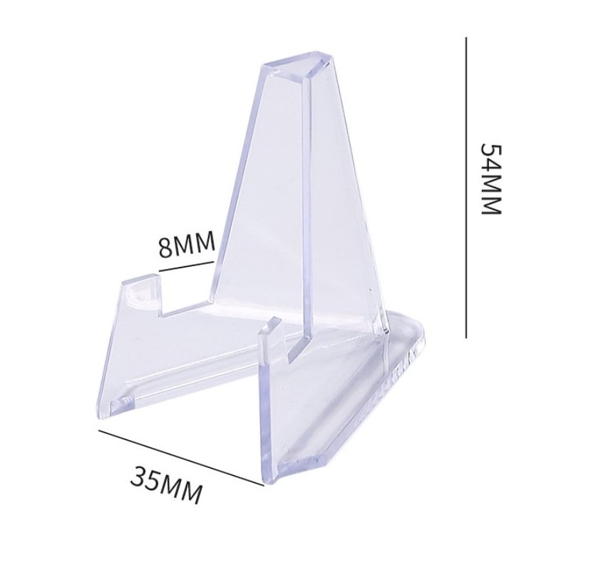 Mini Easel Holder Card Display Racks Clear Acrylic CrystalsTriangle Holder Coin Capsules Display Easel Stand