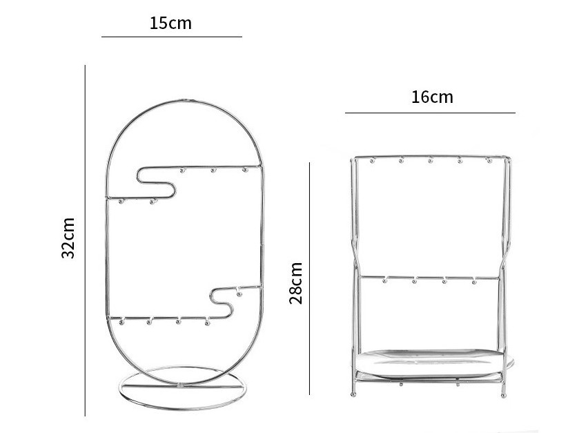 High Quality Silver Metal Earring Hanger Display Racks Jewelry Organizer Display Stand