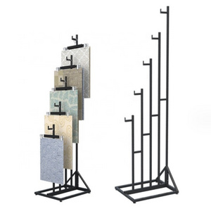 Retail Shop Showroom Carpet Display Stand with Hanger Metal Floor Rug Display Racks