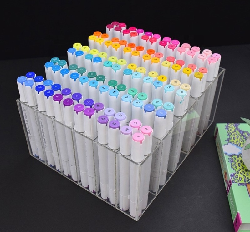 Desktop Stationary Display Marker Storage Box Mark Pen Display Rack Acrylic Pen Display Box