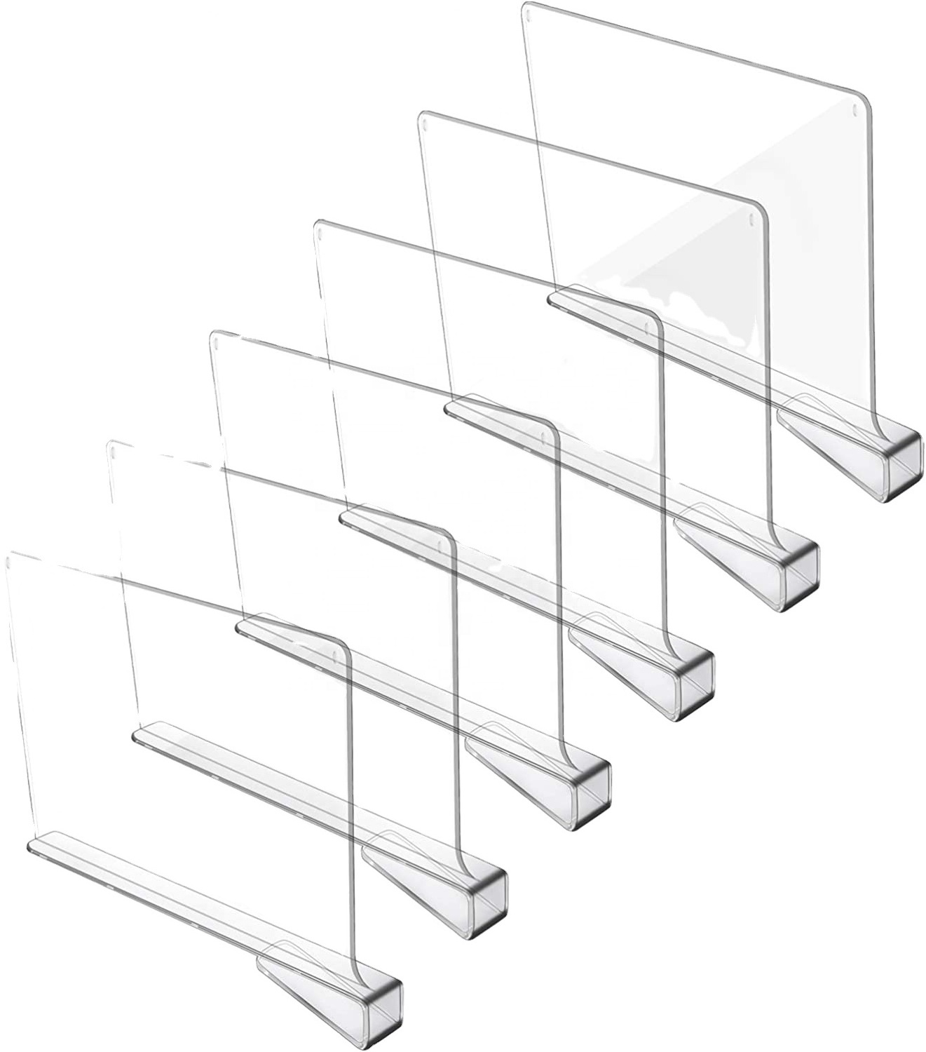 Retail Shop Display Racks Closets Plastic Shelves Organization Clear Acrylic Shelf Divider