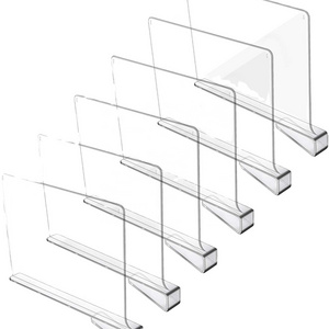 Retail Shop Display Racks Closets Plastic Shelves Organization Clear Acrylic Shelf Divider