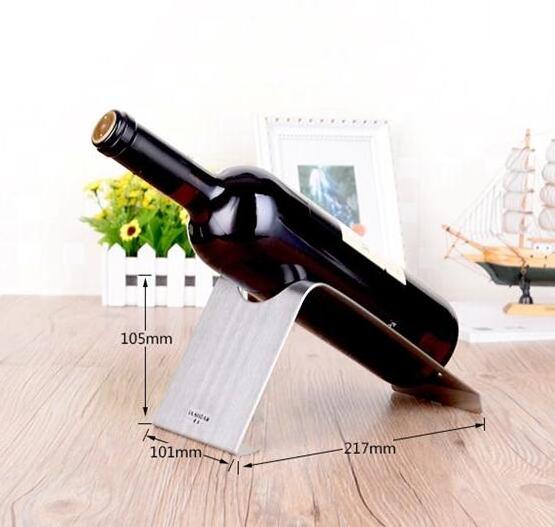 Stylish Free Standing Stable Counter Top Display Racks Sheet Metal Single Wine Bottle Display Stand Holder