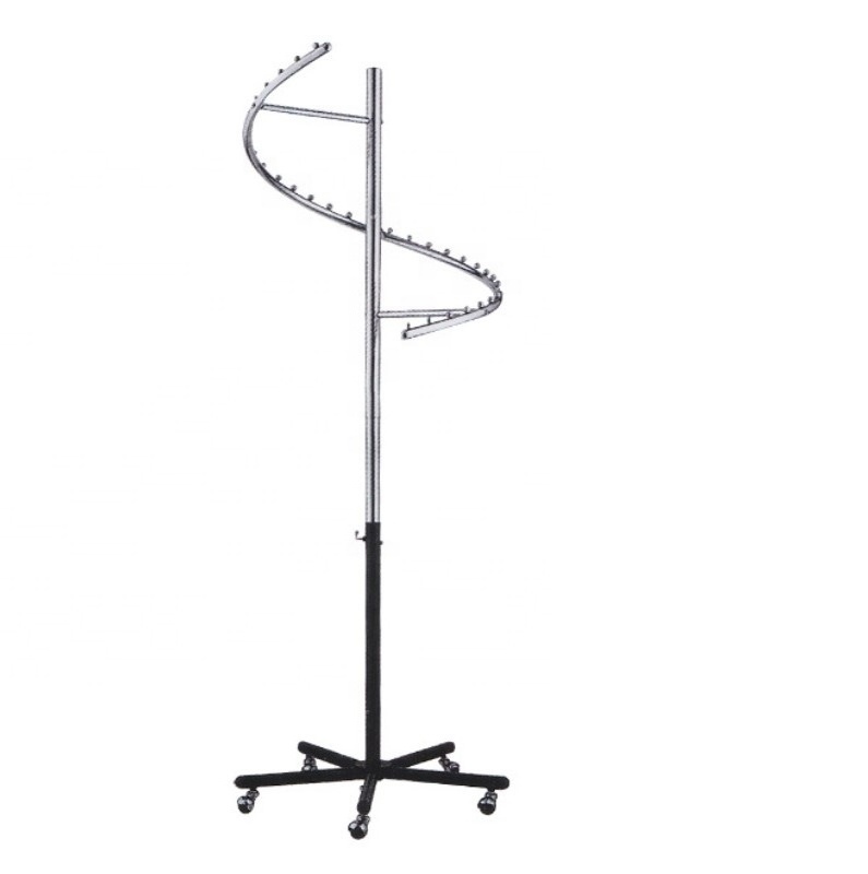 Custom Design Boutique Floor Display Racks Metal Clothes Hanger Round Spiral Clothing Rack