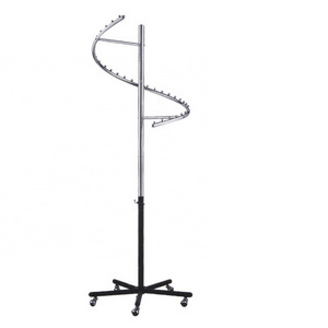 Custom Design Boutique Floor Display Racks Metal Clothes Hanger Round Spiral Clothing Rack