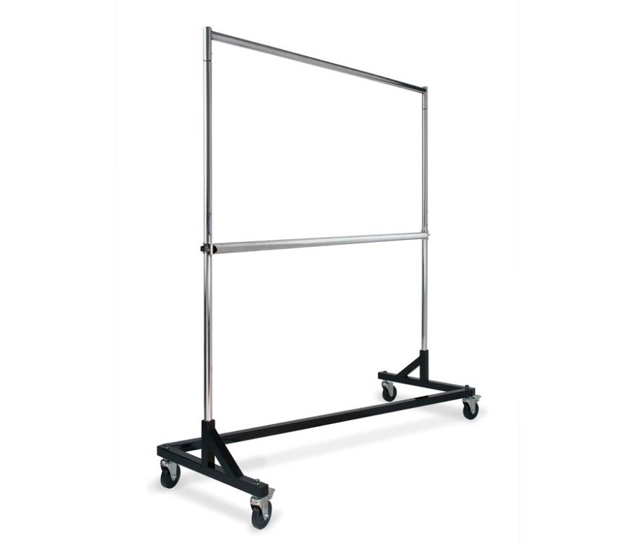 Supermarket Retail Boutique Store Metal Display Racks Clothing Display Rolling Z-Rack