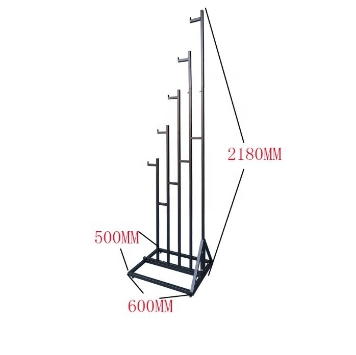 Retail Shop Showroom Carpet Display Stand with Hanger Metal Floor Rug Display Racks