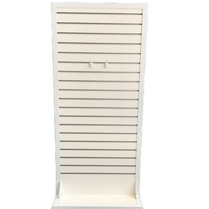 Retail Shop Sock Rack with Metal Hooks Wooden Double Sided Mobile Slatwall Rotating Socks Display Stand