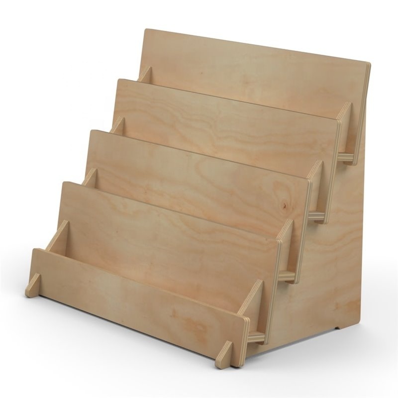 Coaster Stepped Display Racks for Retail Shop Wooden Greeting Card POS Stands Wood Custom Countertop Display