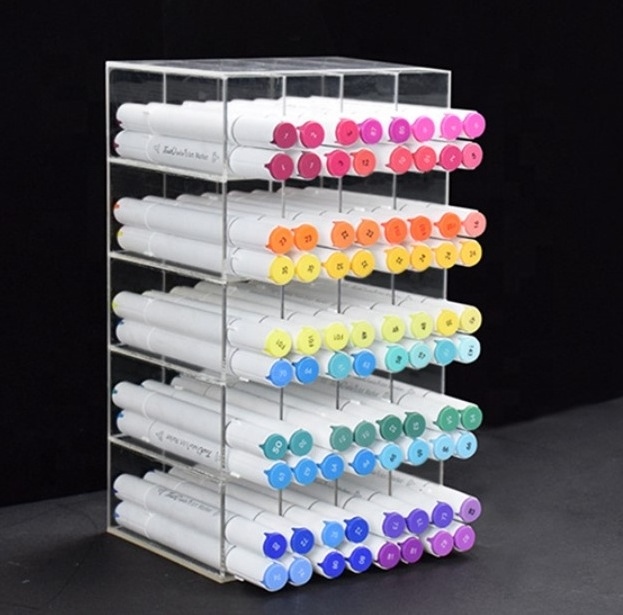 Desktop Stationary Display Marker Storage Box Mark Pen Display Rack Acrylic Pen Display Box