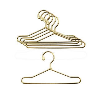 Gold Color Doll Clothes Dress Outfit Holders Wire Rack Stand 65mm Mini Barbie Doll Coat Hanger