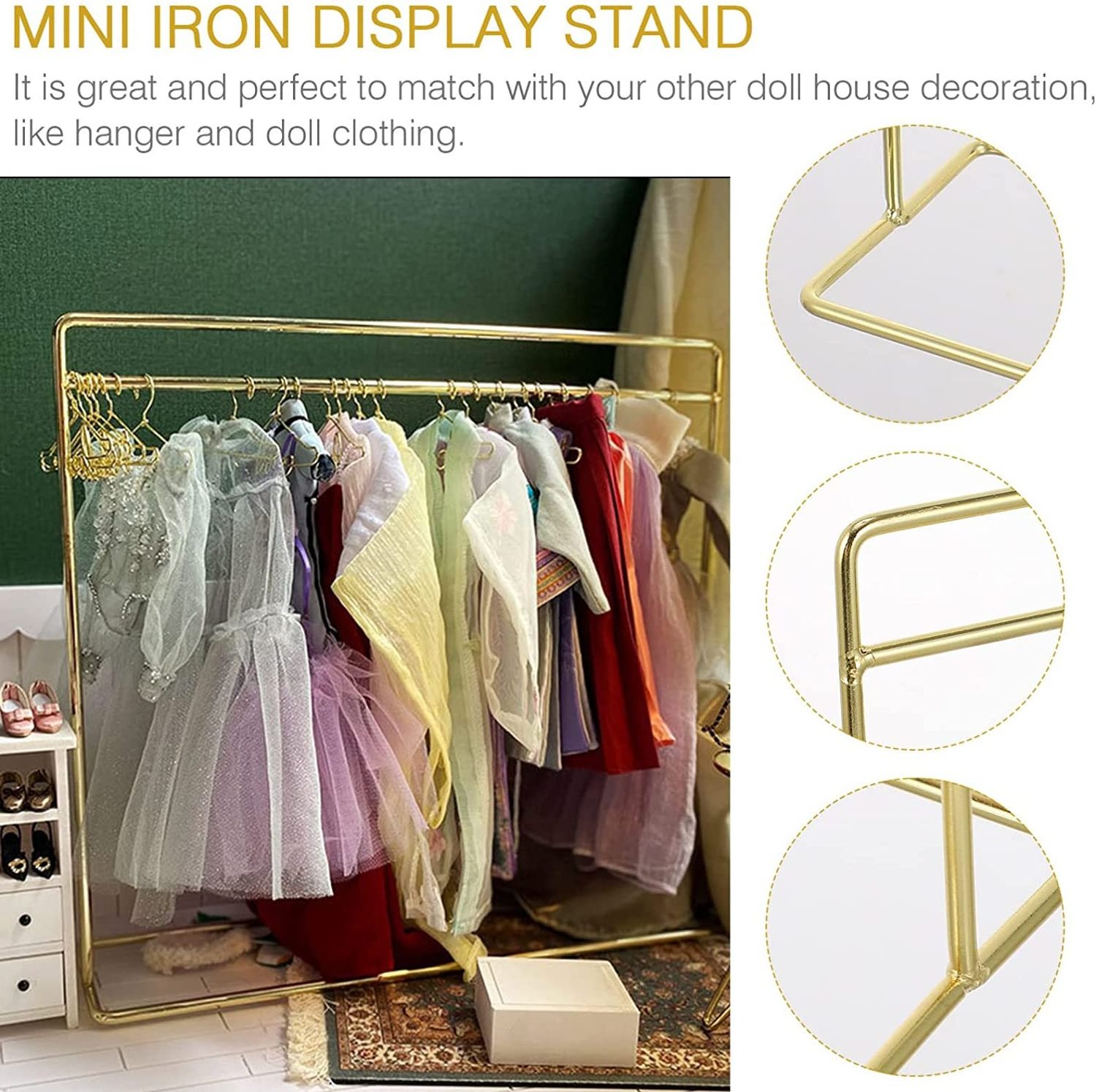 Garment Rack Clothes Stands Mini Coat Hanger Metal Mini Doll Dress Rack