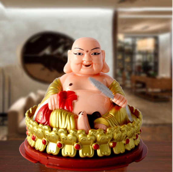 new style Wholesale Nodding laughing buddha by Solar Energy and Place it on a Sunlight Car Decor Dashboard Home Decoration