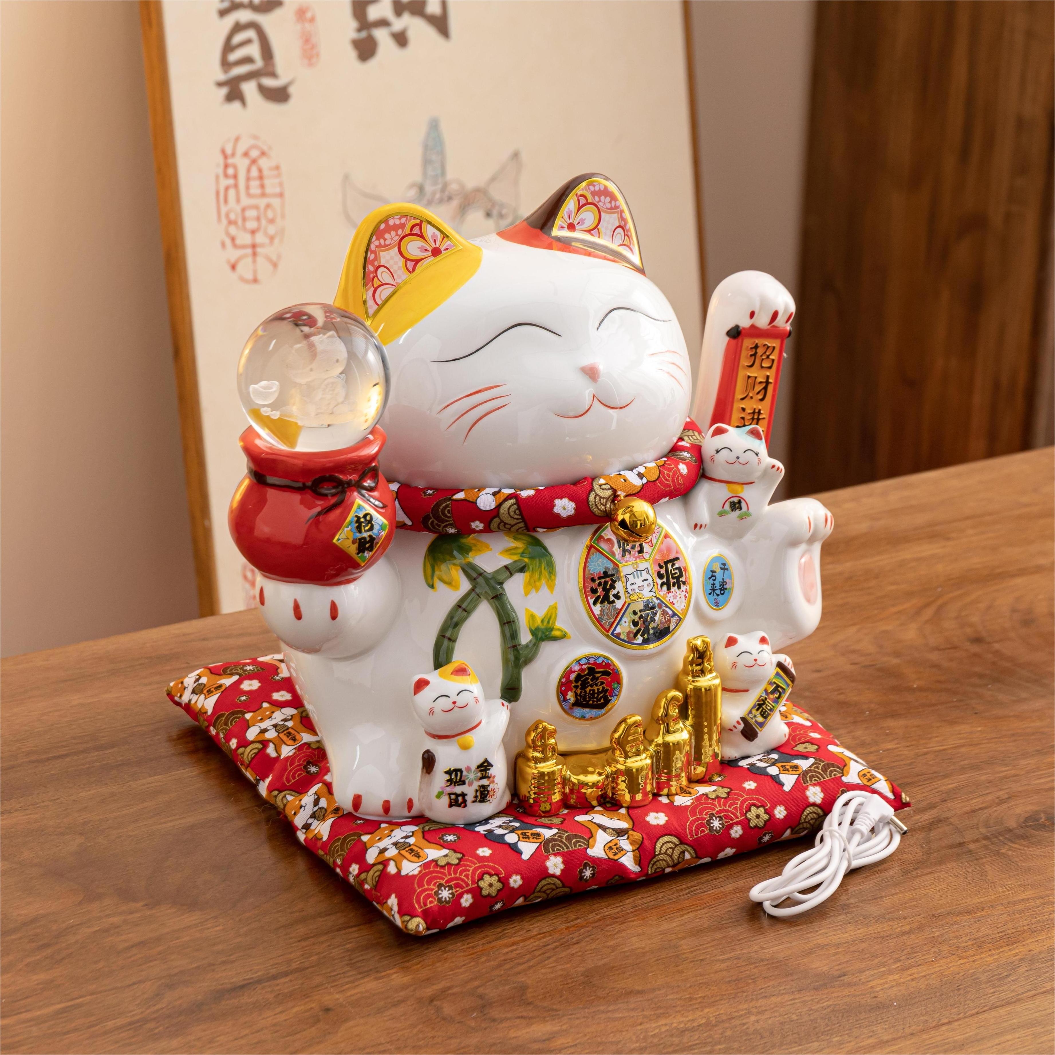 wholesale Statue Decoration Home Decor japanese-style traditional maneki neko ceramic lucky cat decoration