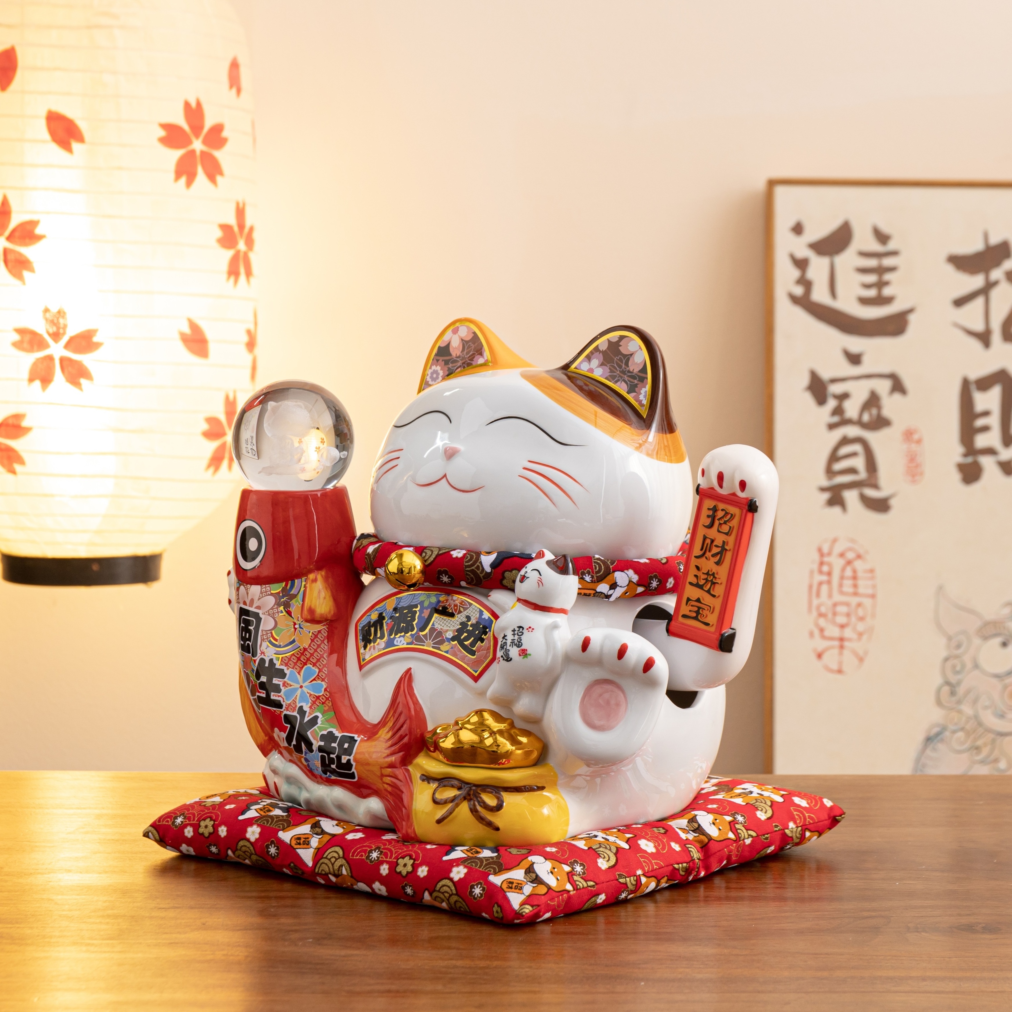 wholesale Statue Decoration Home Decor japanese-style traditional maneki neko ceramic lucky cat decoration