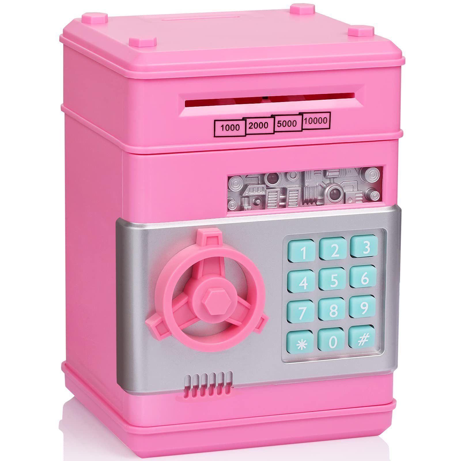 Auto-rolling money password safe mini creative painted ATM piggy bank children's electronic piggy bank toy