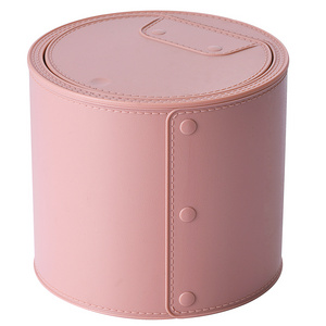 Plastic Leather Garbage Can Iron Office Mini Desk Trash Can Pencil Holder Trash Can with Lid